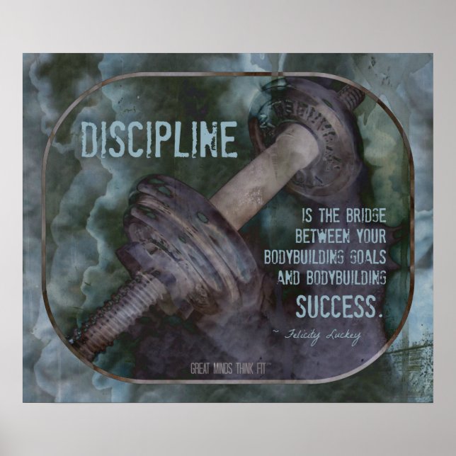 Bodybuilding Poster med disciplincitat 003 (Framsidan)