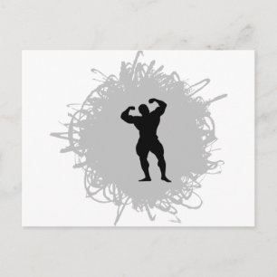 Bodybuilding Scribble Stil Vykort