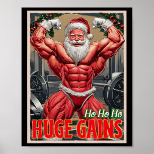 Bodybuilding Tomte Ho Ho Enorm Ökning Viktlyftning Poster
