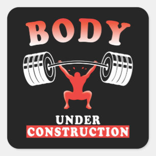 Bodybuilding-träningsoffert för motiveringsarbete fyrkantigt klistermärke