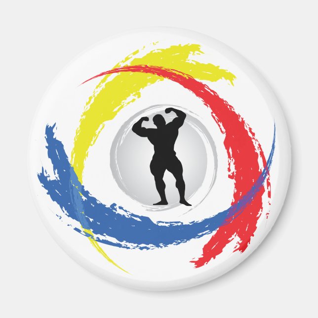 Bodybuilding Tricolor Emblem Magnet (Framsidan)