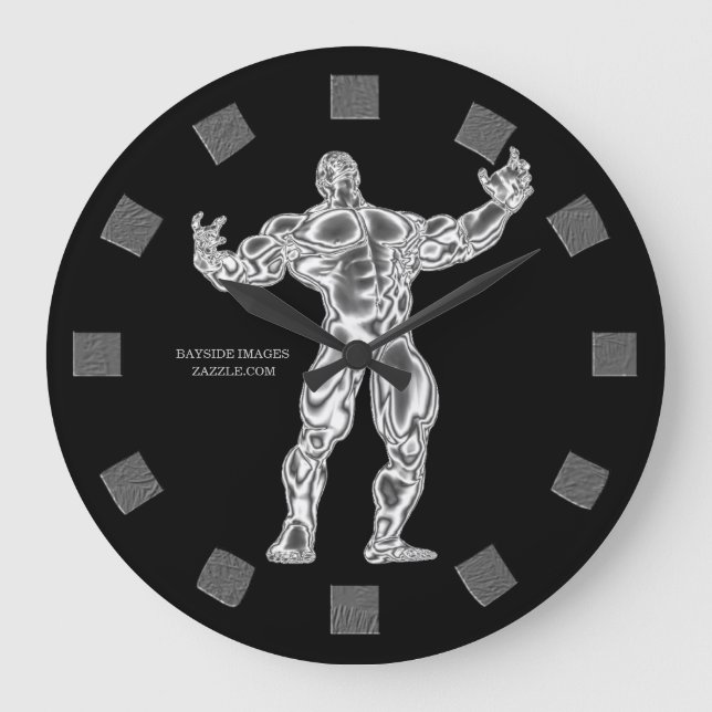 Bodybuilding-väggklocka Stor Klocka (Framsida)