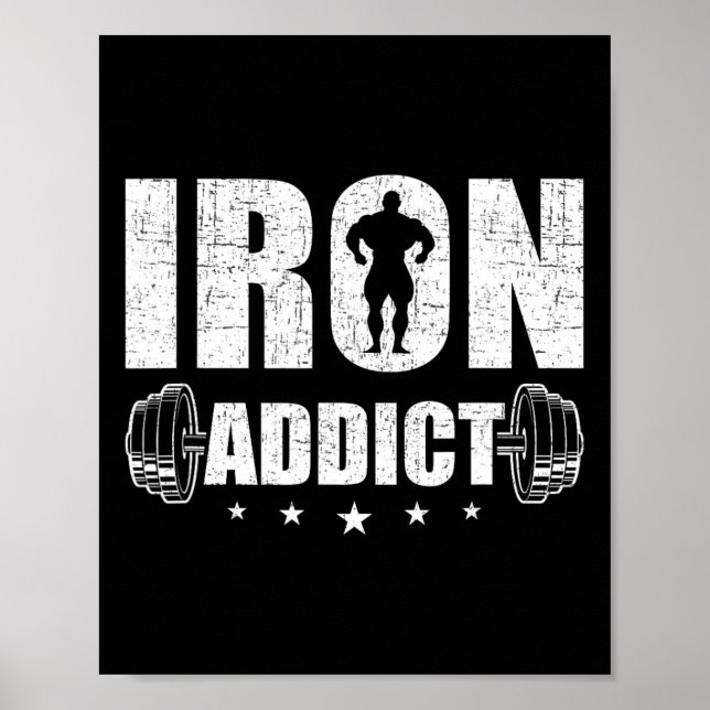 Bodybuilding Viktlyftning Träningspresent Co. Järn Poster (Framsidan)
