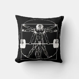 Bodybuilding - Vitruvian Barbell Man Kudde