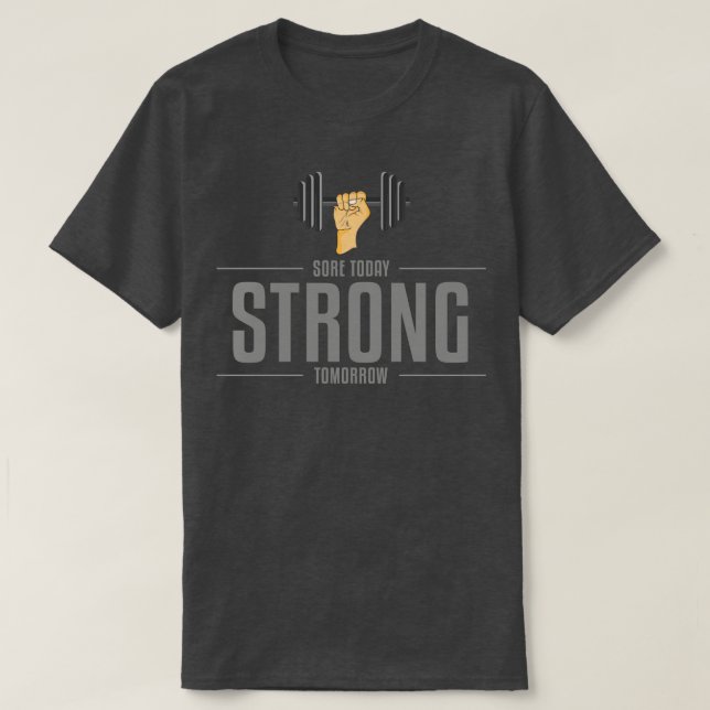 Bodybuilding with Dumbbells 3 T Shirt (Design framsida)