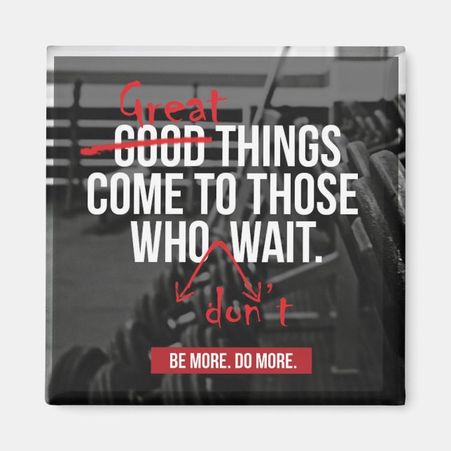 Bodybuilding Workout Motivational Ord Magnet (Framsidan)