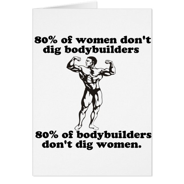 Bodybuildinggay humor hälsningskort (Framsidan)