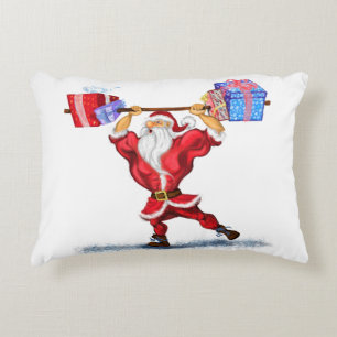 Bodybyggder Santa Funny Jul Pillow Prydnadskudde