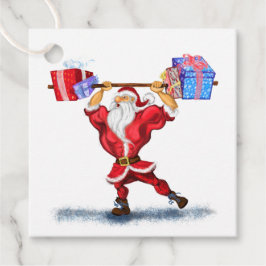 Bodybyggder Santa Funny-Juletiketter Gåvor Etiketter