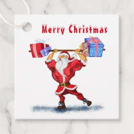 Bodybyggder Santa Funny-Juletiketter Gåvor Etiketter