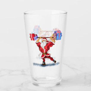 Bodybyggder Santa Funny julglass Glaskopp