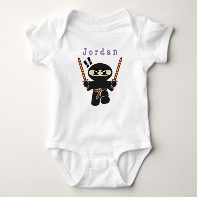 bodydräkt lustigt, ninja, bodykostdräkt från baby t shirt (Framsida)
