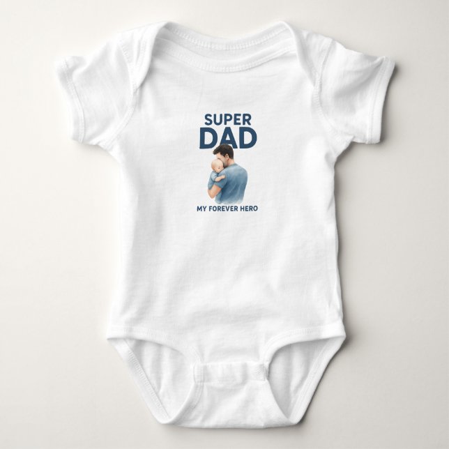 Bodydräkt toppen-Pappa - Hero-gåva för T Shirt (Framsida)