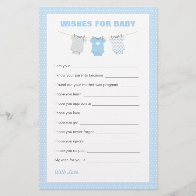 Bodydress Baby Shower Önskemål för Baby - Blue - B (Framsida)