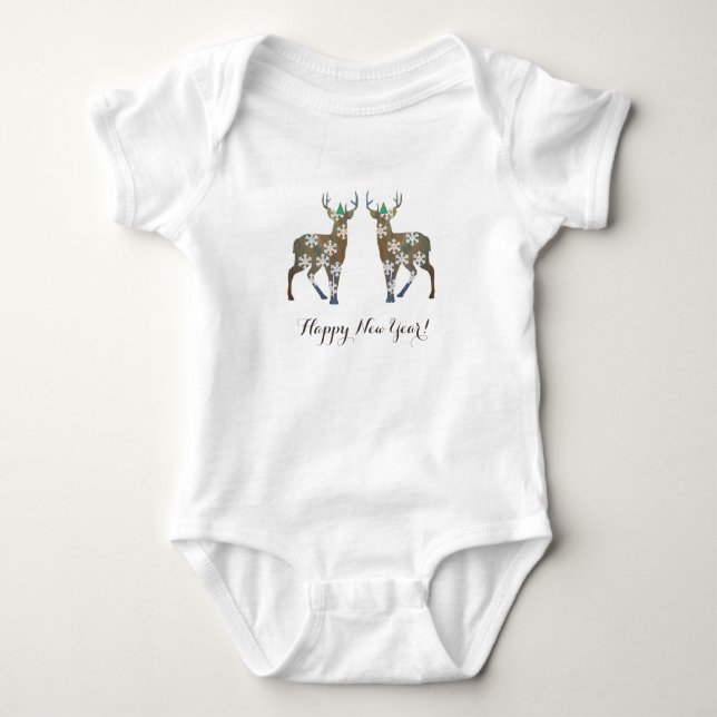 Bodykostdräkt gott nytt år Hjort Baby Tee (Framsida)