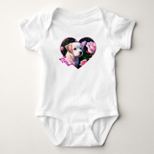 Bodykosten Baby vid insamlingen av vit Hund och Ro T Shirt