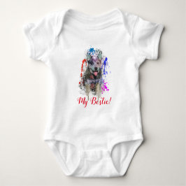 Bodykosten Stänk Art Cute Blue Heeler Hund Baby T Shirt