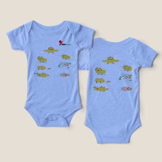 Bodykostym baby med utsmyckningstecken - Adorabl T Shirt (Design fram och bak)