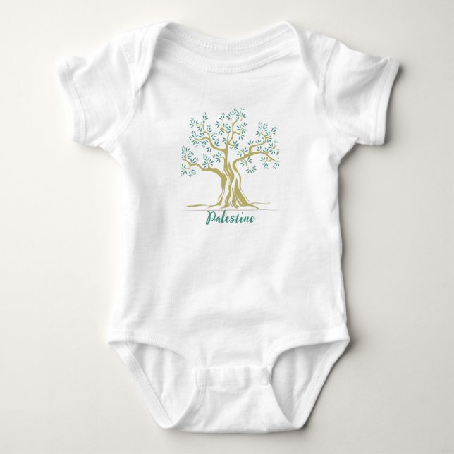 Bodykostym för Palestina Olive Träd Personlig Baby T Shirt (Framsida)