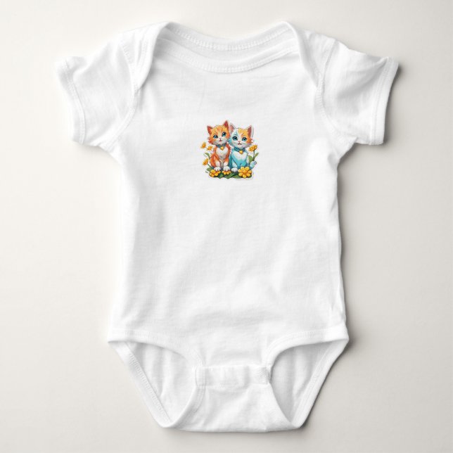Bodykostym med Cute Cats-design T Shirt (Framsida)