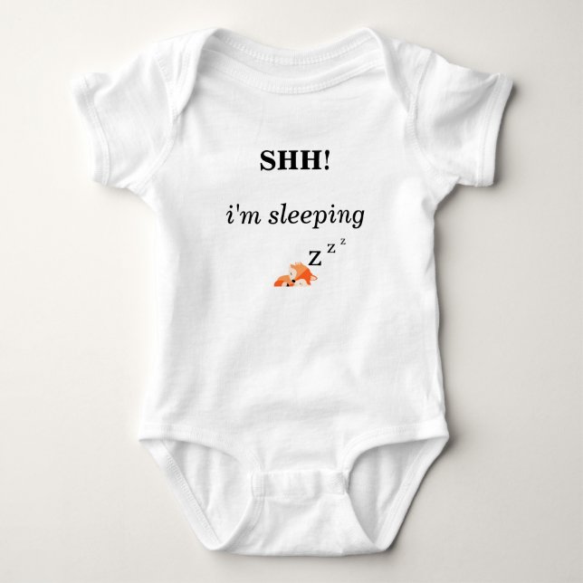 Bodykostym - SHH jag sover zzz Baby Fox T Shirt (Framsida)