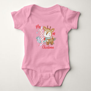 Bodykostymer med illustration av en hjort i baby. t shirt
