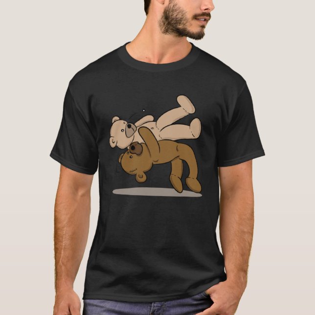 Bodyslam Nalle Wrestler Fight Ringar T Shirt (Framsida)