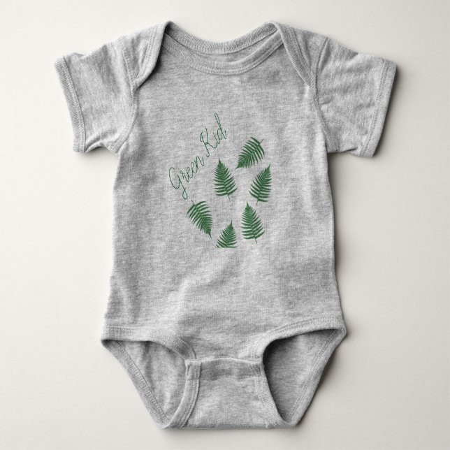 Bodysuit för baby för Fern för snyggtgröntunge T-shirt (Framsida)