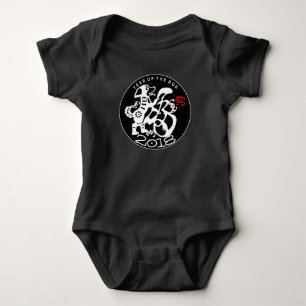 Bodysuit för baby W-hundPapercut kinesisk för nytt T-shirt