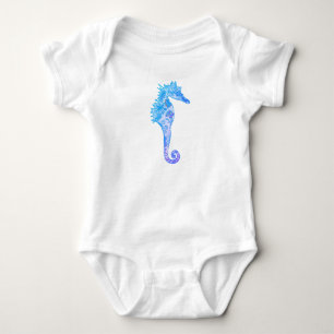 Bodysuit för bebis för Seahorsemandalateckning Tee