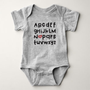 Bodysuit för hjärtaABC-baby Tee