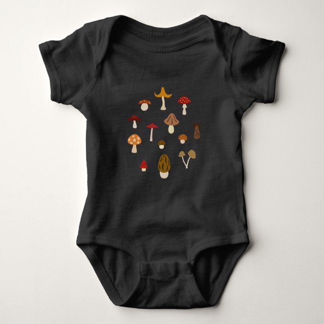 Bodysuit för höstchampinjonbaby t shirt (Framsida)