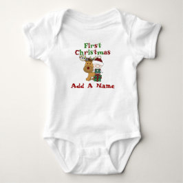 Bodysuit för jul för för Santa baby och ren första T-shirt