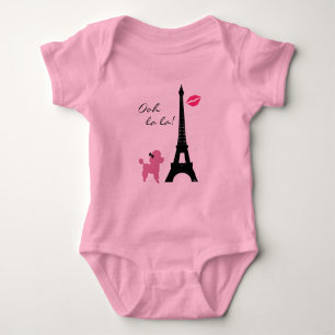 Bodysuit för Paris rosa pudelTuTu T Shirt