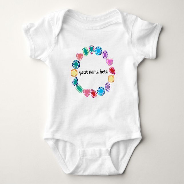 Bodysuit för personligGemstonesbaby T Shirt (Framsida)