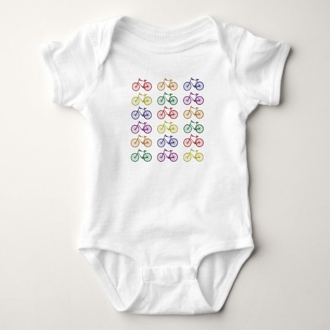 Bodysuit för regnbågecykelbaby tee shirt (Framsida)