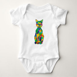 Bodysuit för regnbågekattbaby tee shirt