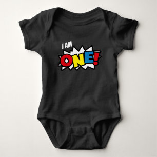 Bodysuit för Superherobabysvart, 1st T Shirt