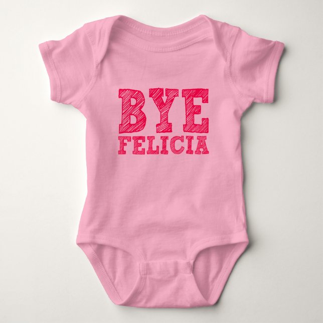 Bodysuit för Tutu för Byefelicia rolig rosa Tee Shirt (Framsida)