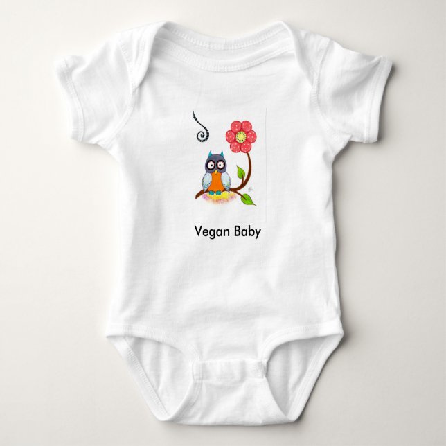 Bodysuit "för Veganbaby" Tutu Tröja (Framsida)