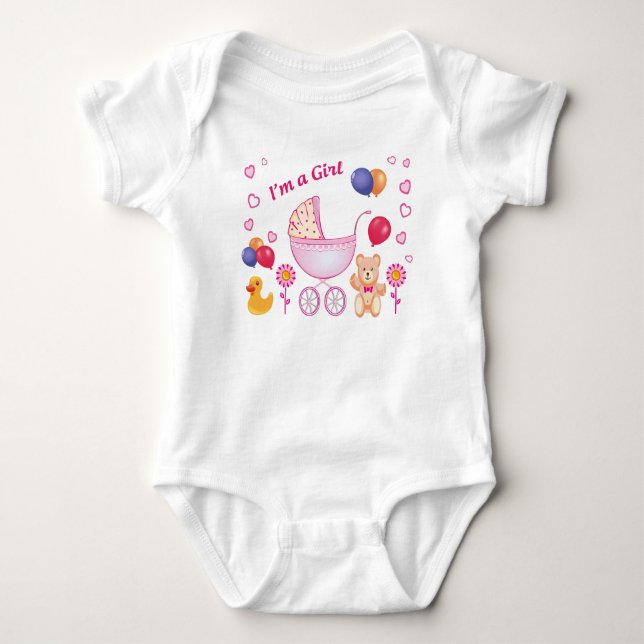 "Bodysuits helkroppsstrampler för flickor" T Shirt (Framsida)