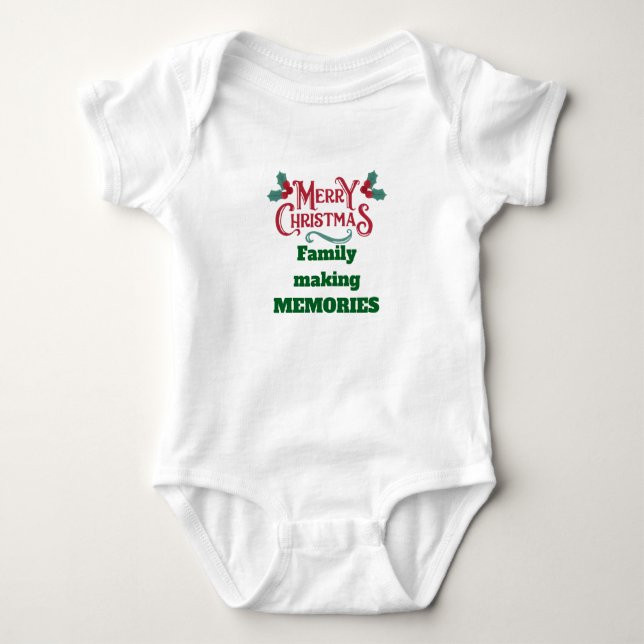 Bodysuits Merry Christmas T Shirt (Framsida)