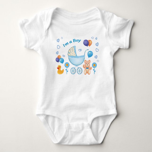"Bodysuits One-Pieces for boys" "Cute Baby Boy Bod T Shirt (Framsida)