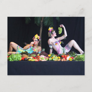 Bodytavla Lebendbuffet - bodyart levande buffet Vykort
