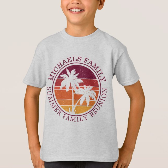 Boeach Family Reunion Sunset Island Vacation T Shirt (Framsida)