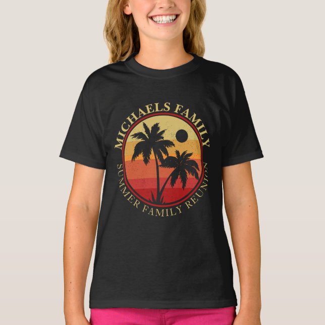 Boeach Family Reunion Sunset Island Vacation T Shirt (Framsida)