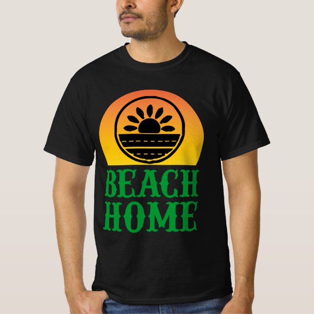 Boeach Home Sunset Coastal Design T Shirt (Framsida)
