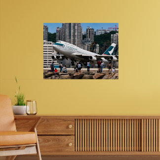 Boeing 747 Episk landning på Kai Tak flygplats Poster
