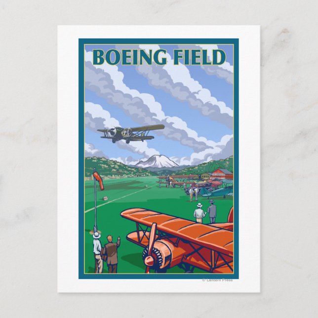Boeing Fält Vintage resor Poster Vykort (Framsida)