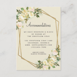 Boende Rose Floral Guld Bröllopsdetalj Tilläggskort